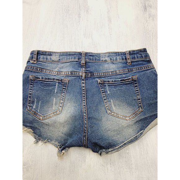 Distressed Denim Shorts Size 12 - Picture 3 of 6